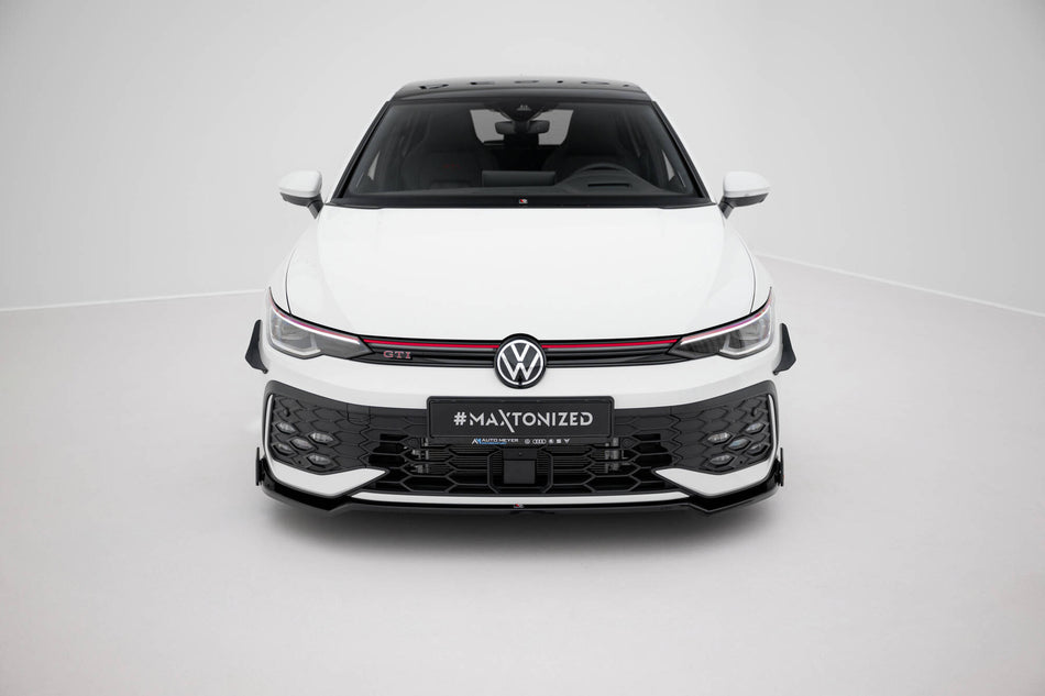 Front Splitter V.3 + Flaps suitable for Volkswagen Golf GTI / GTE / R-Line Mk8 Facelift