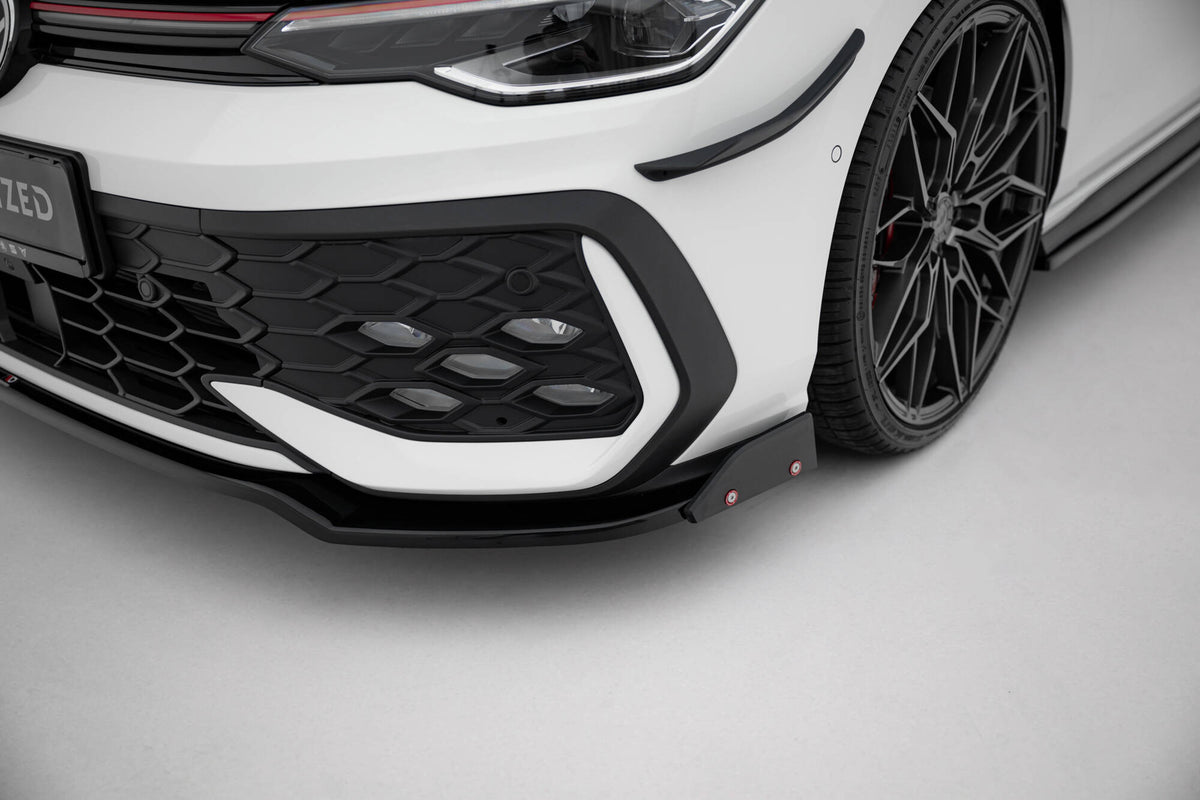 Front Splitter V.3 + Flaps suitable for Volkswagen Golf GTI / GTE / R-Line Mk8 Facelift