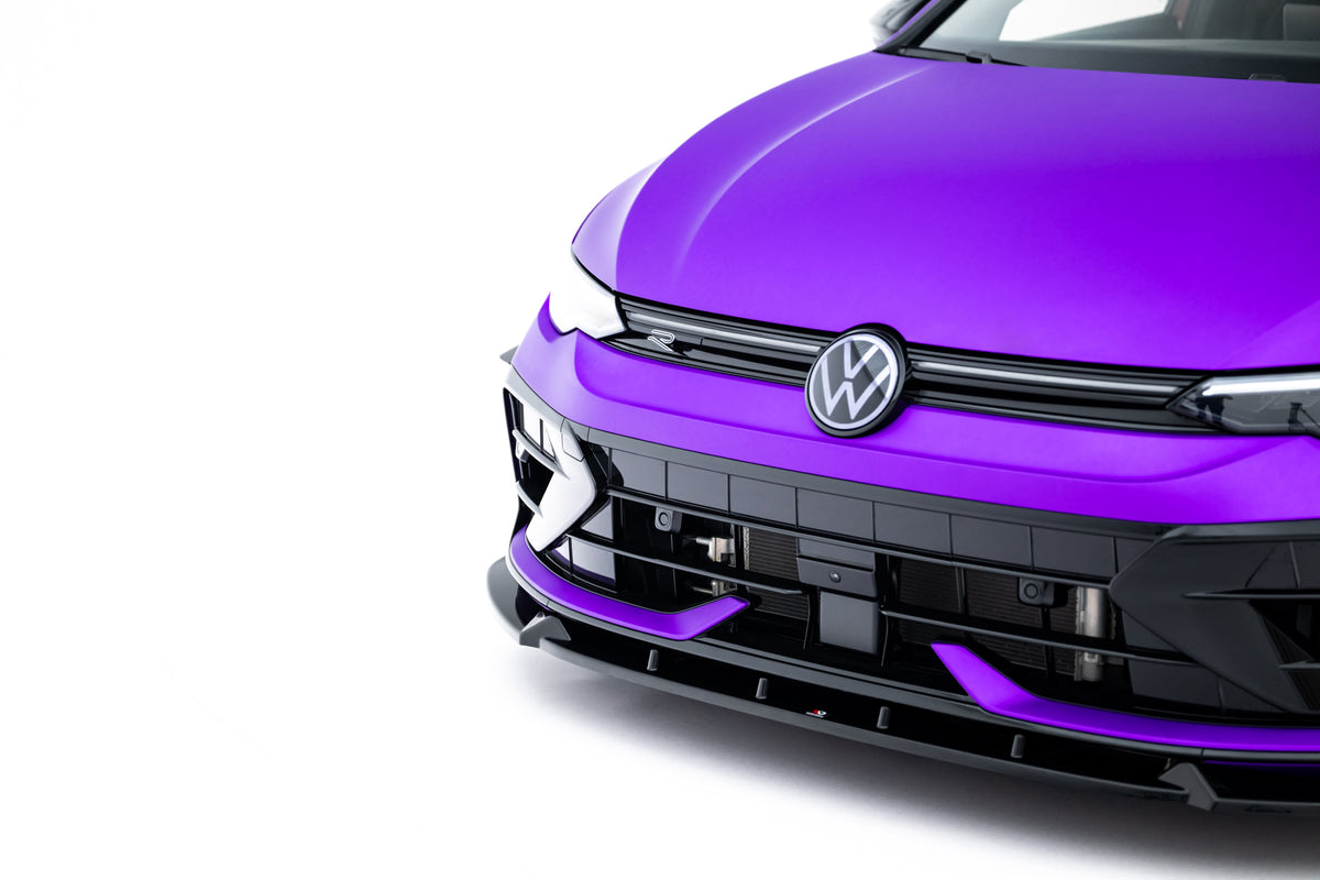 Front Splitter V.3 + Flaps suitable for Volkswagen Golf R Hatchback / Variant Mk8 Facelift