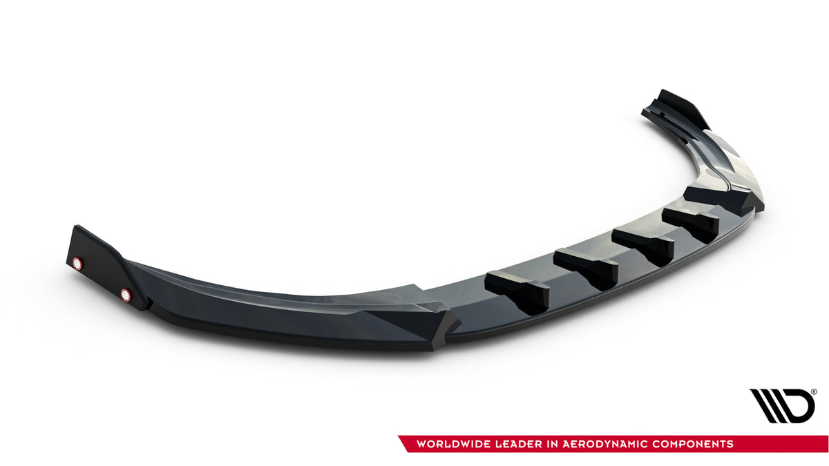 Front Splitter V.3 + Flaps suitable for Volkswagen Golf R Hatchback / Variant Mk8 Facelift