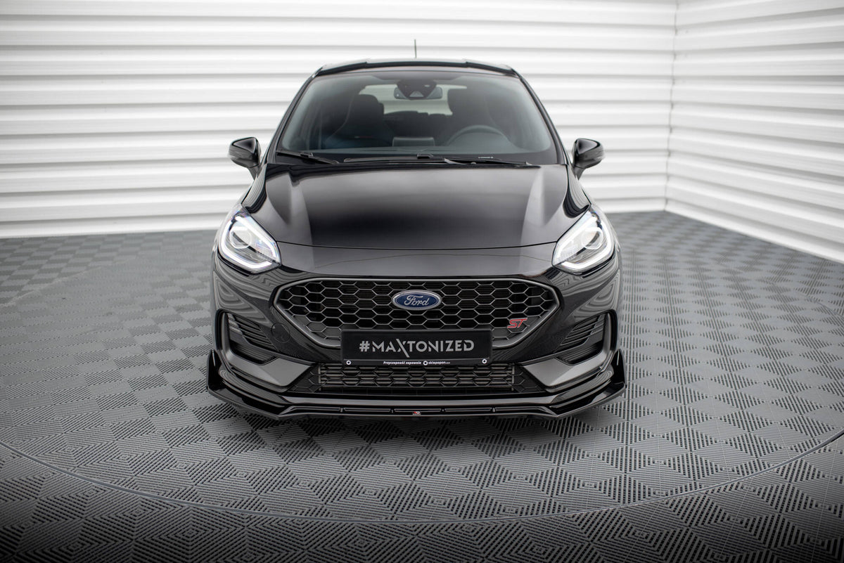 Front Splitter V.4 + Flaps suitable for Ford Fiesta ST / ST-line Mk8 Facelift