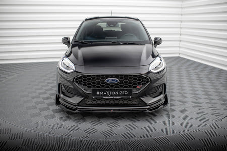 Front Splitter V.4 + Flaps suitable for Ford Fiesta ST / ST-line Mk8 Facelift