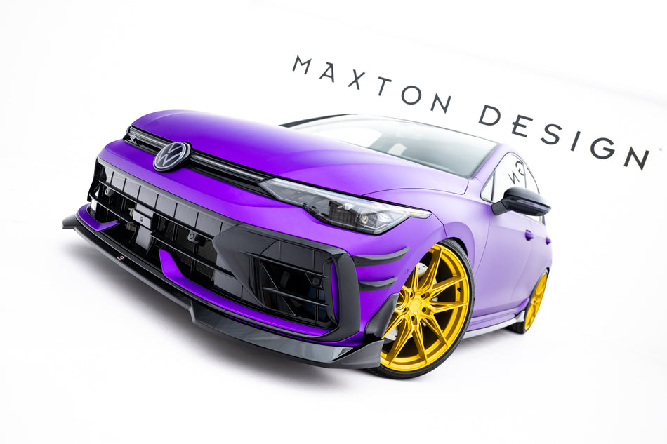 Front Splitter V.4 suitable for Volkswagen Golf R Hatchback Mk8 Facelift