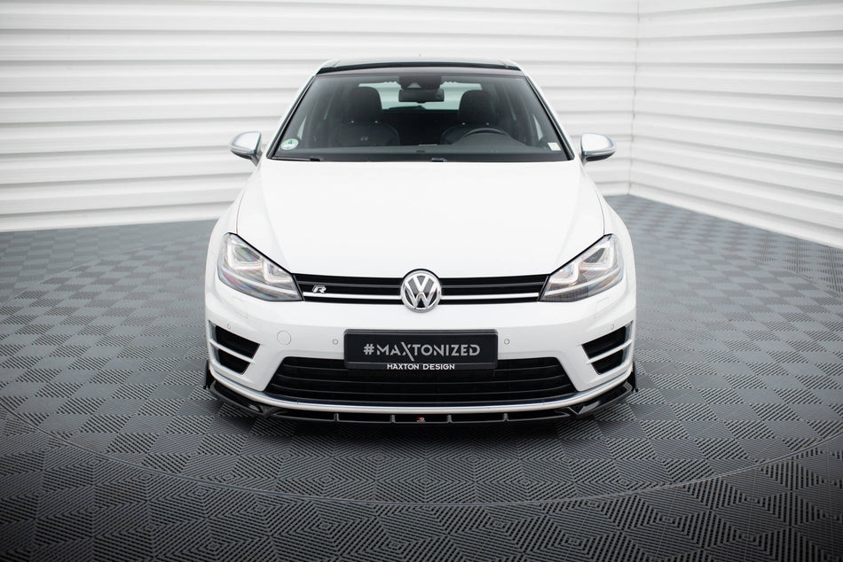 Front Splitter V.5 + Flaps suitable for Volkswagen Golf R / R-Line Mk7