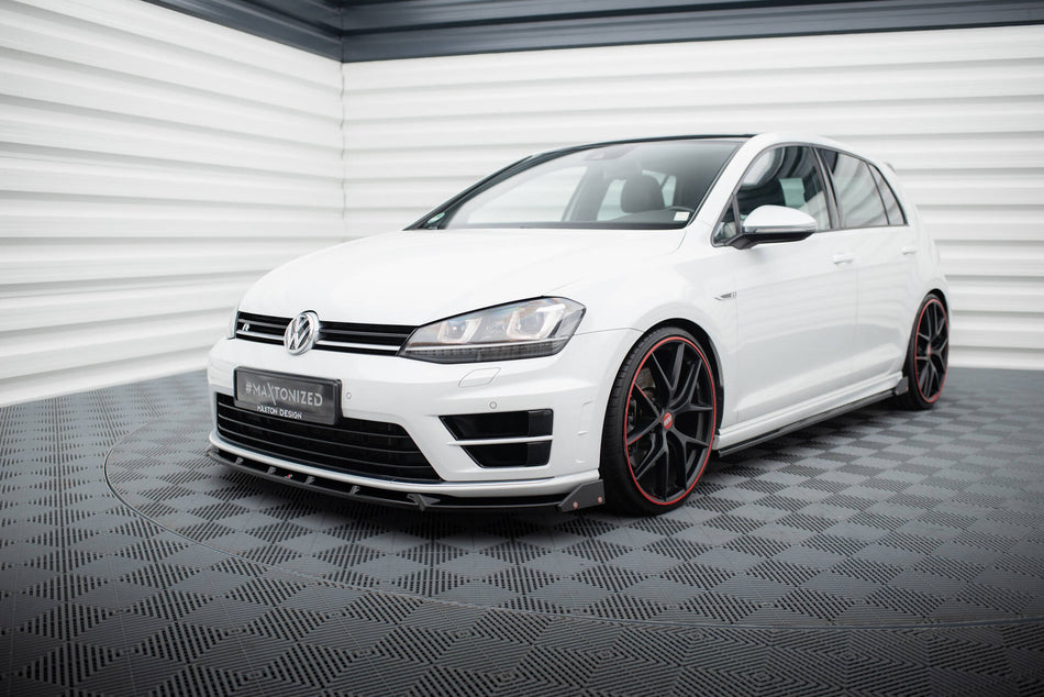 Front Splitter V.5 + Flaps suitable for Volkswagen Golf R / R-Line Mk7