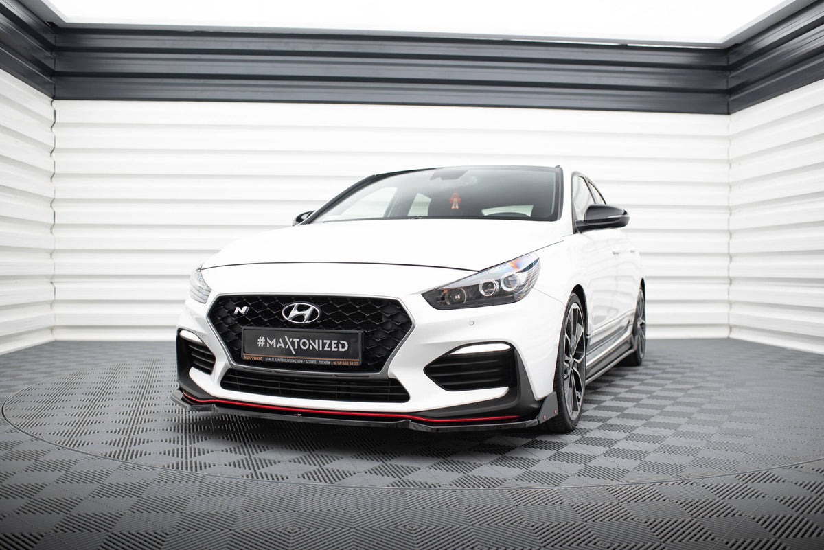 Front Splitter V.6 + Flaps suitable for Hyundai I30 N Mk3 Hatchback/Fastback