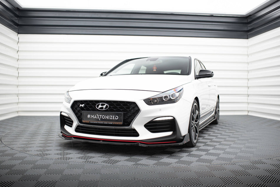 Front Splitter V.6 + Flaps suitable for Hyundai I30 N Mk3 Hatchback/Fastback