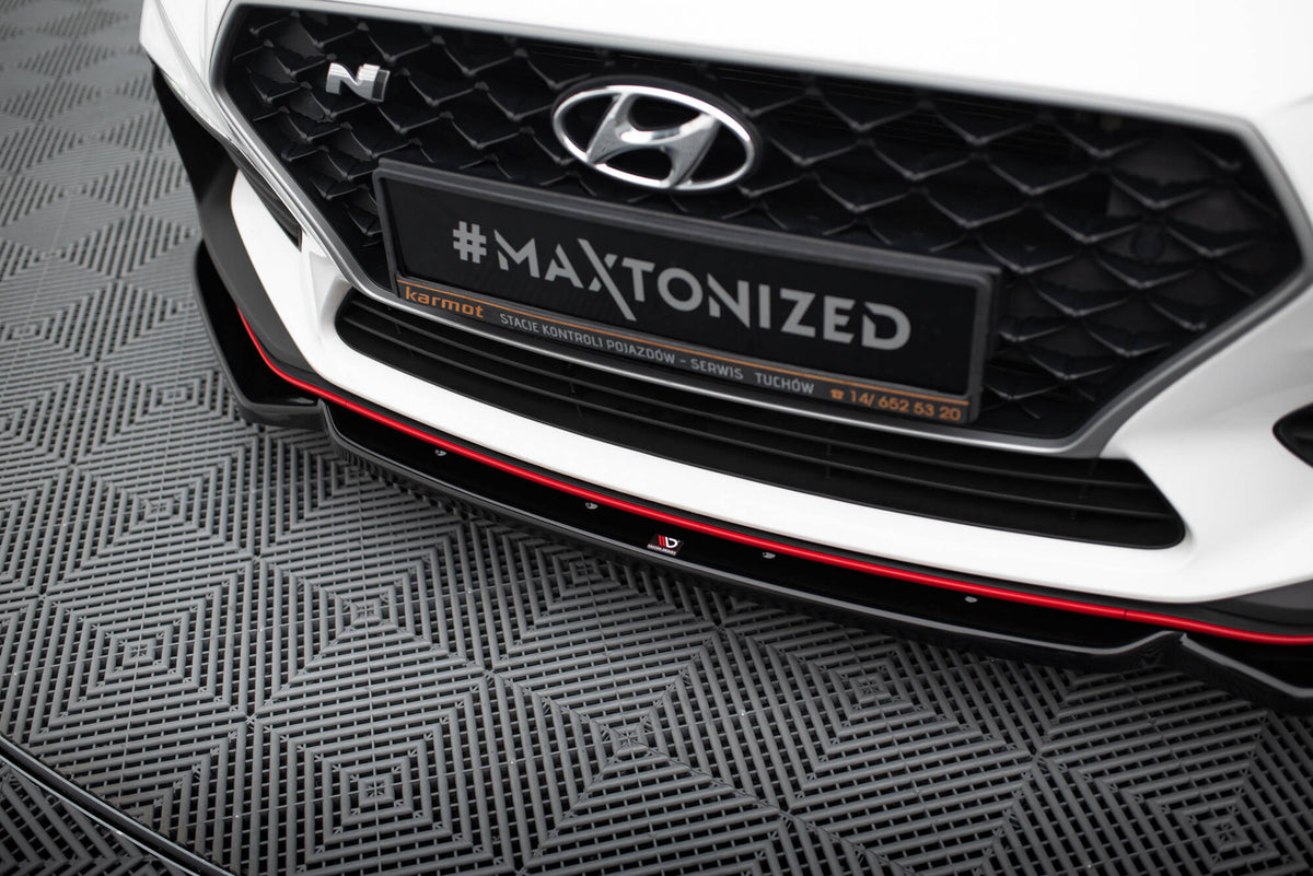 Front Splitter V.6 + Flaps suitable for Hyundai I30 N Mk3 Hatchback/Fastback
