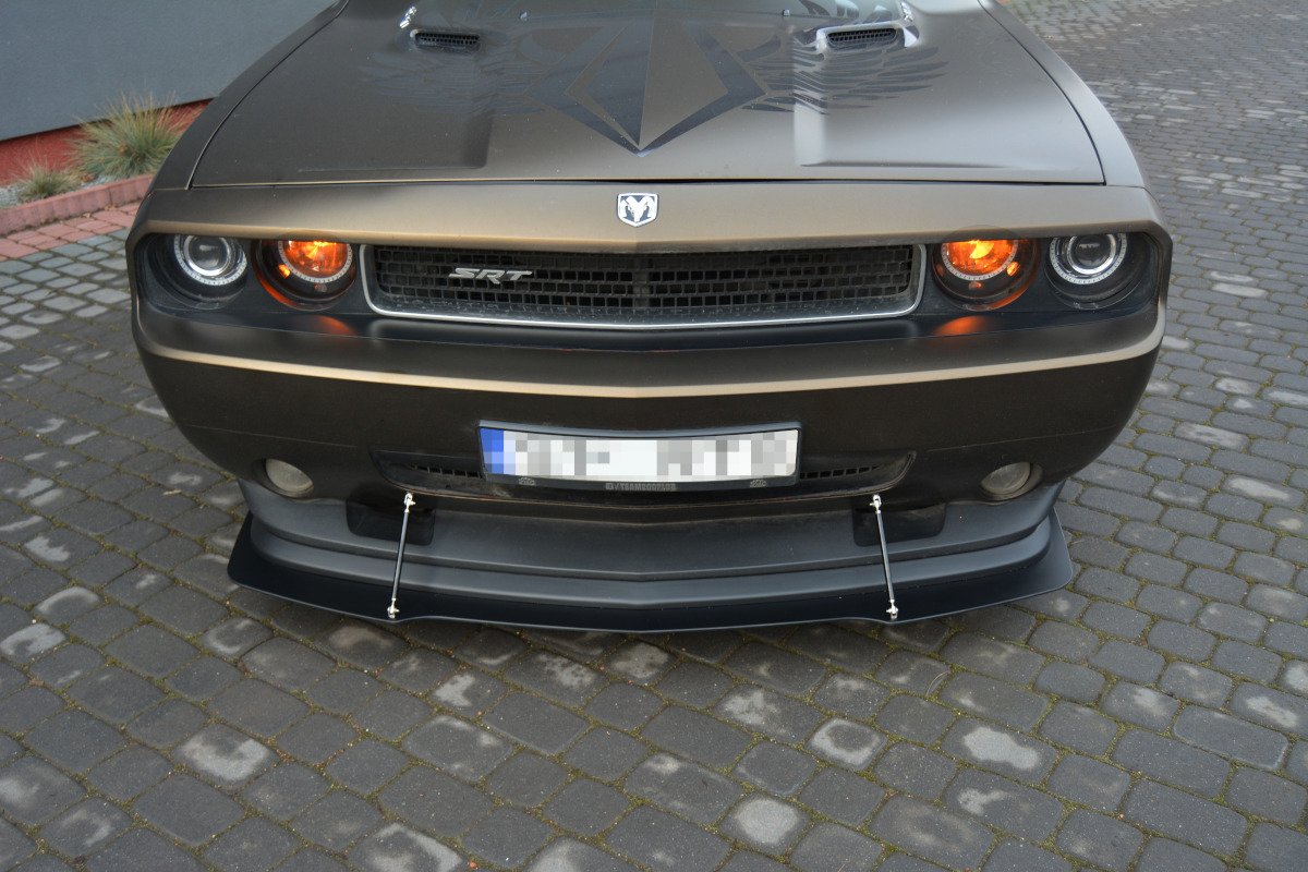 HYBRID FRONT SPLITTER V.1 suitable for Dodge CHALLENGER MK3. PHASE-I SRT8 COUPE