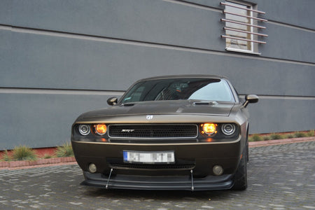 HYBRID FRONT SPLITTER V.1 suitable for Dodge CHALLENGER MK3. PHASE-I SRT8 COUPE