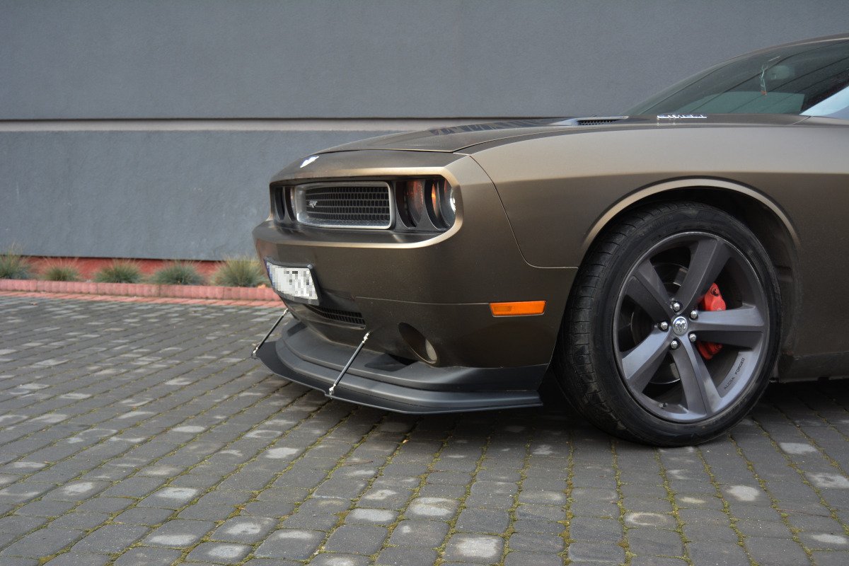 HYBRID FRONT SPLITTER V.1 suitable for Dodge CHALLENGER MK3. PHASE-I SRT8 COUPE