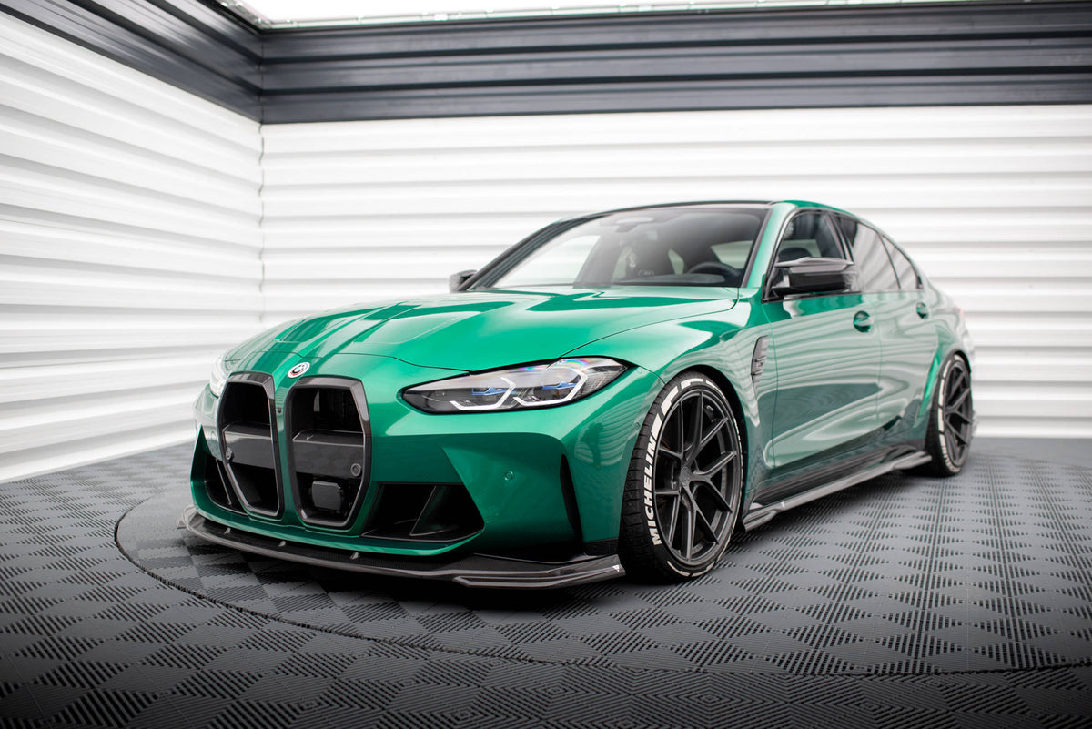 Prepreg Carbon Fiber Front Splitter V.2 suitable for BMW M3 Sedan / Touring G80 / G81