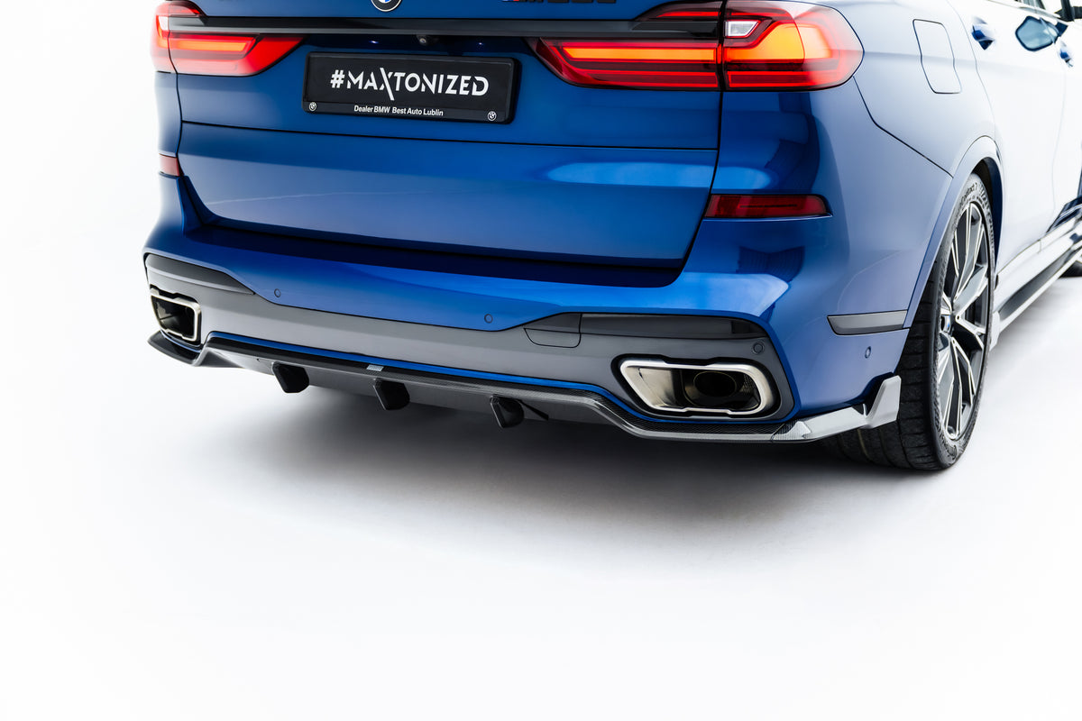 Prepreg Carbon Fiber Rear Diffuser suitable for BMW X7 M-Pack G07 / G07 Facelift (version with towbar)