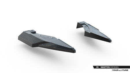Prepreg Carbon Fiber Rear Side Splitters suitable for Audi SQ8 / Q8 S-Line Mk1 Facelift