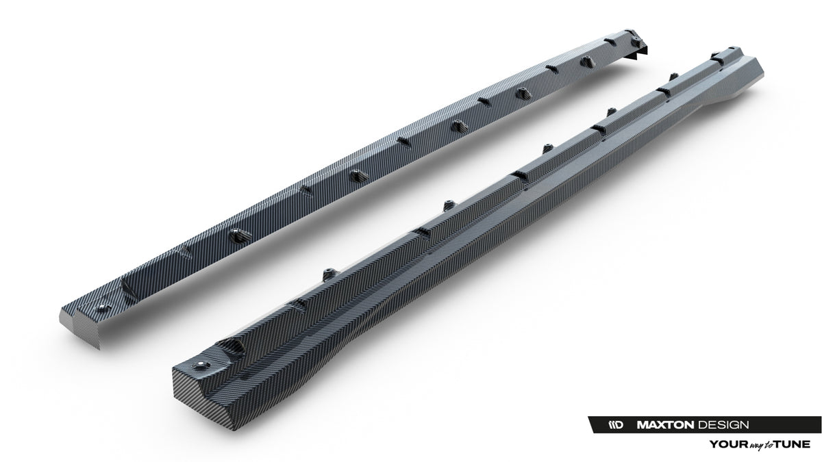 Prepreg Carbon Fiber Side Skirts suitable for Audi SQ8 / Q8 S-Line Mk1 Facelift