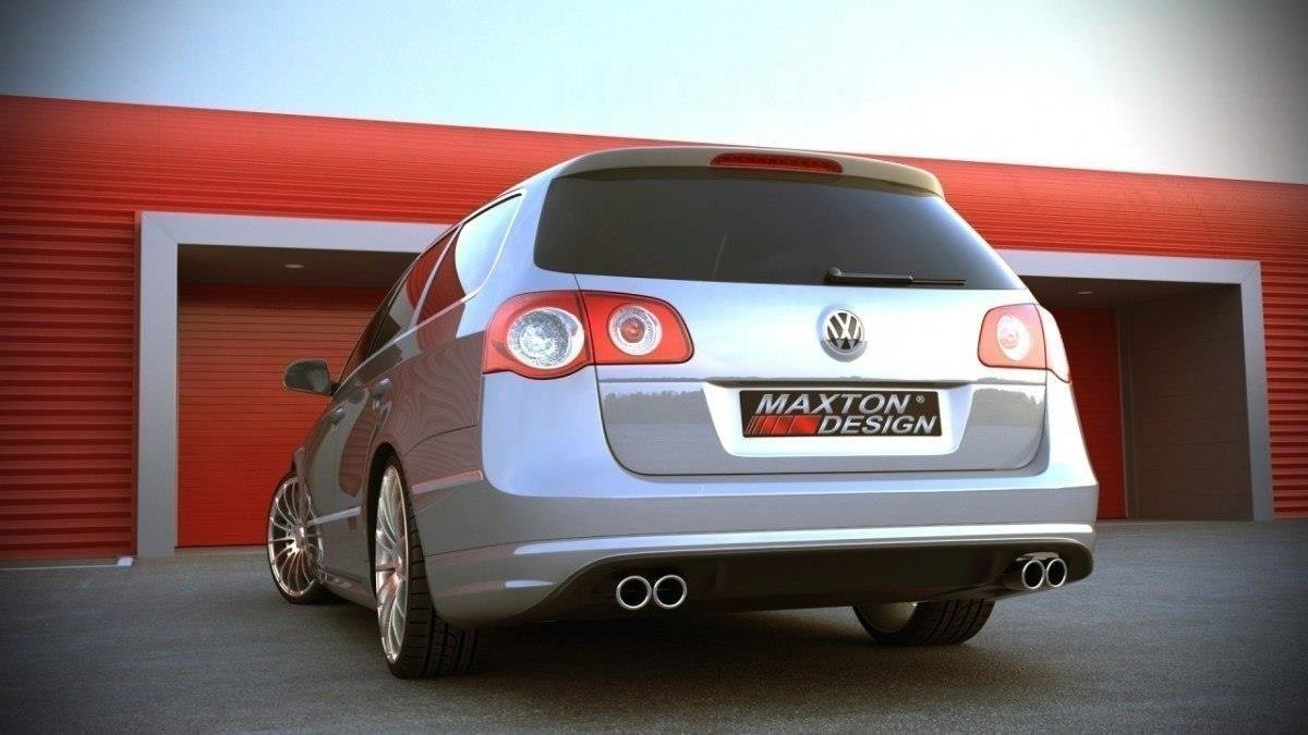 REAR BUMPER SPOILER suitable for VW PASSAT B6 ( R-LINE LOOK ) 2 EXHAUSTS