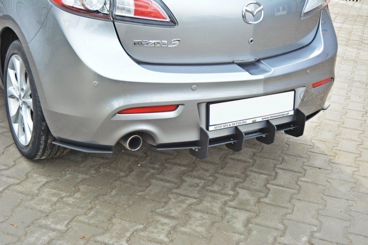 REAR DIFFUSER & REAR SIDE SPLITTERS suitable for Mazda 3 MK2 SPORT (PREFACE)