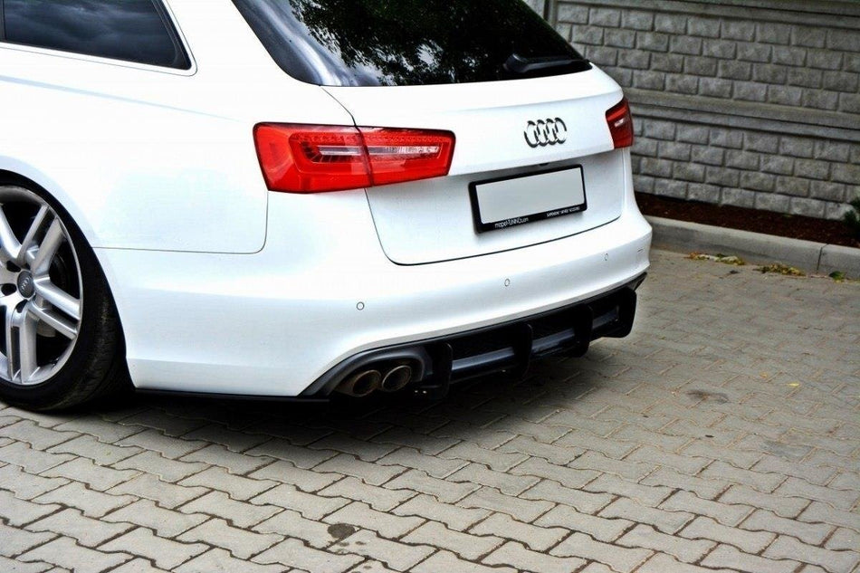 Rear Diffuser & Rear Side Splitters suitable for Audi A6 S-Line C7 (exhaust 1x2)
