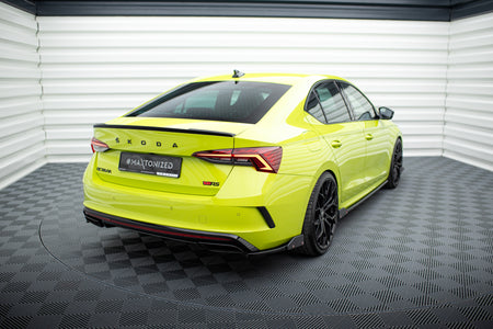 Rear Side Splitters V.2 + Flaps suitable for Skoda Octavia RS Combi / Liftback Mk4 / Mk4 Facelift