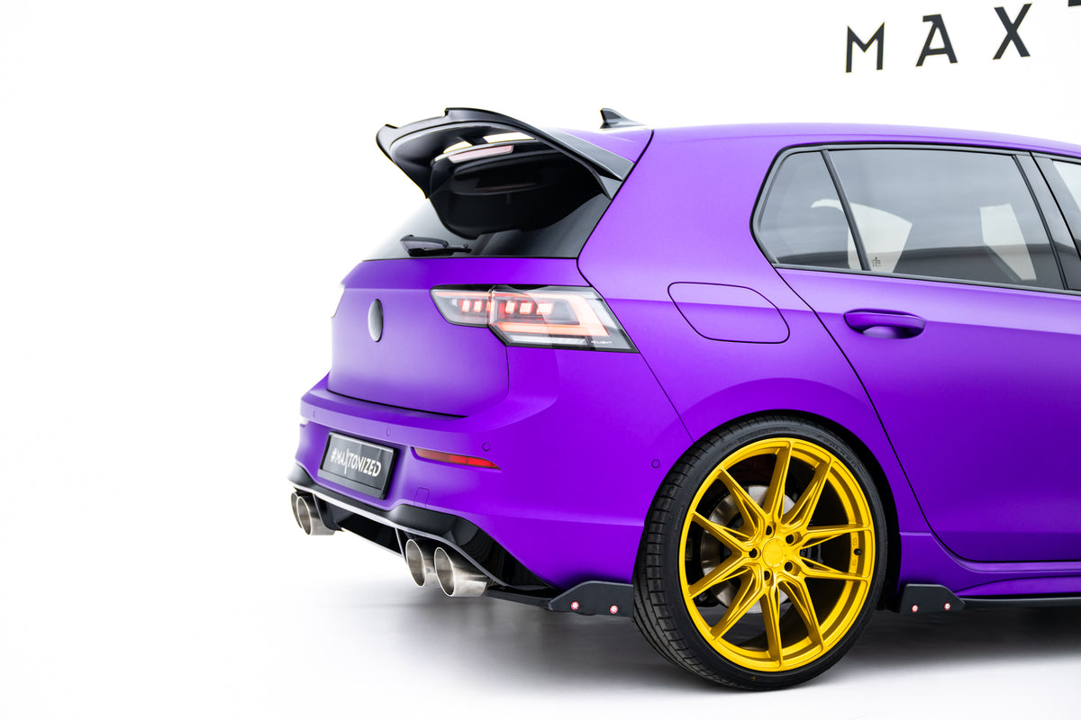 Rear Side Splitters V.2 + Flaps suitable for Volkswagen Golf R Hatchback Mk8 Facelift