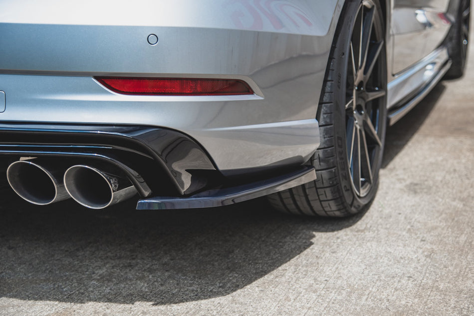 Rear Side Splitters V.2 suitable for Audi S3 Sedan 8V Facelift