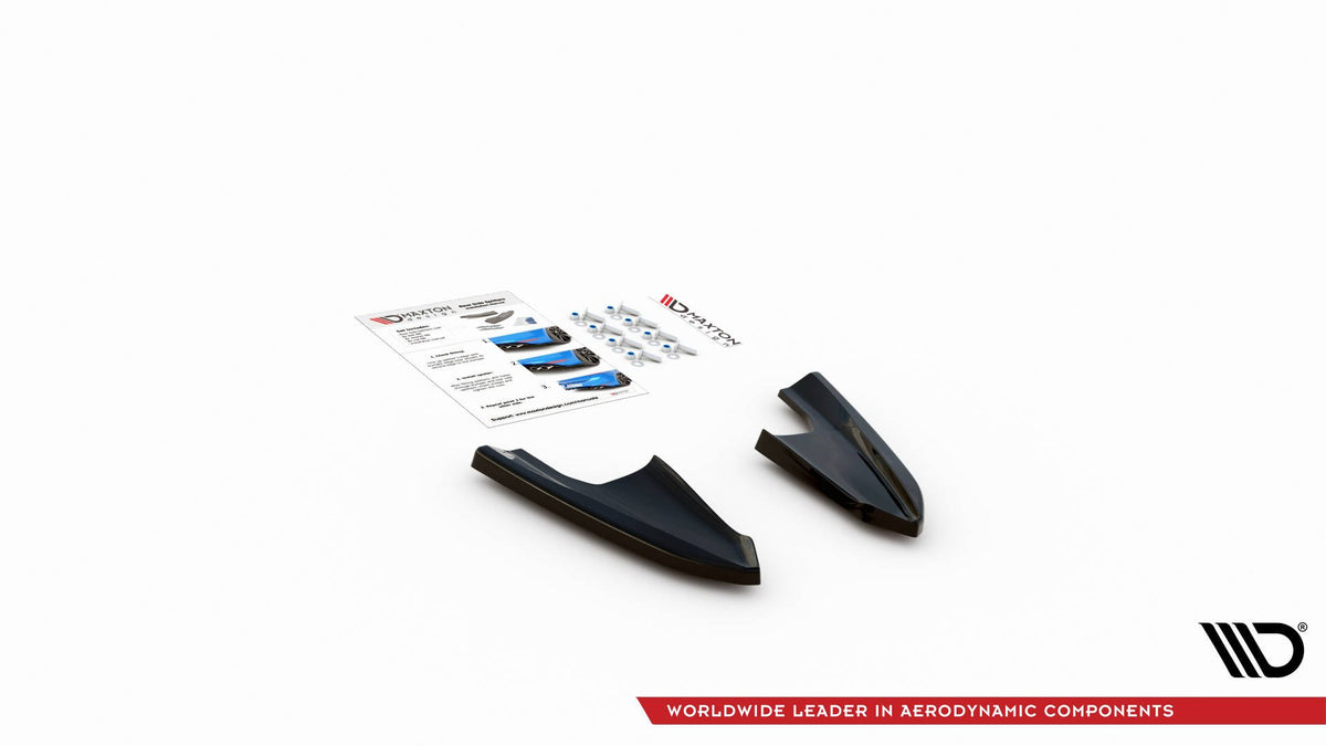 Rear Side Splitters V.3 for suitable for Volkswagen Golf R Hatchback Mk8  Fits only with : VW-GO-8-R-RS1.