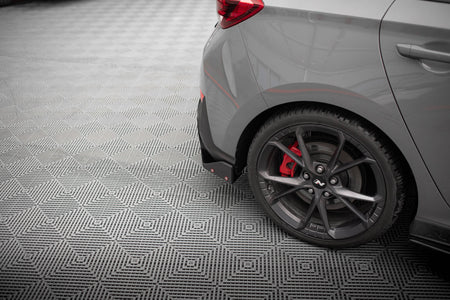 Rear Side Splitters V.4 + Flaps suitable for Hyundai I30 N Hatchback Mk3 Facelift