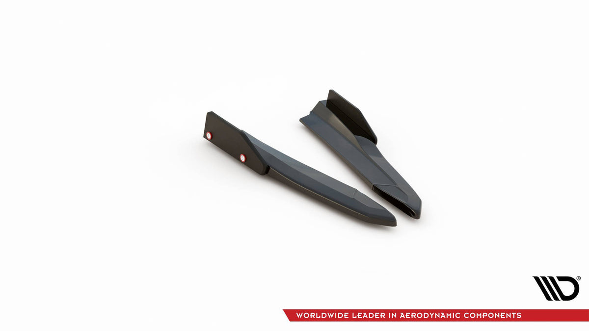 Rear Side Splitters V.4 + Flaps suitable for Skoda Octavia RS Combi / Liftback Mk4 / Mk4 Facelift