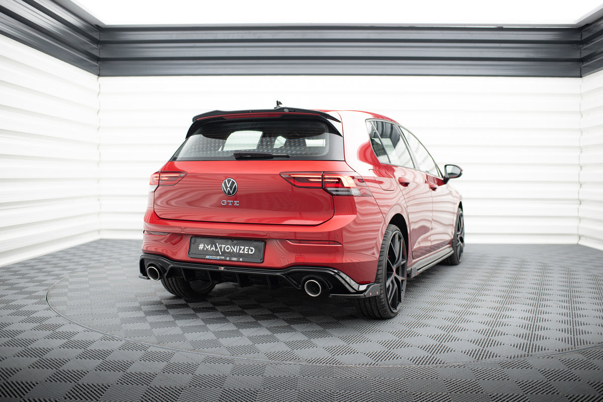 Rear Side Splitters V.4 + Flaps suitable for Volkswagen Golf GTI / GTE Mk8 Fits only with :   VW-GO-8-GTI-RS2