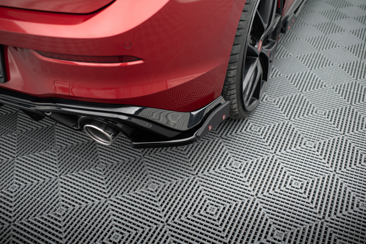 Rear Side Splitters V.4 + Flaps suitable for Volkswagen Golf GTI / GTE Mk8 Fits only with :   VW-GO-8-GTI-RS2