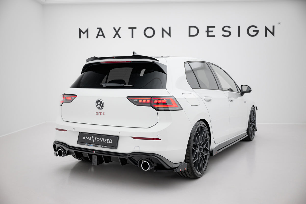 Rear Side Splitters V.4 + Flaps suitable for Volkswagen Golf GTI / GTE Mk8 Fits only with :   VW-GO-8-GTI-RS2
