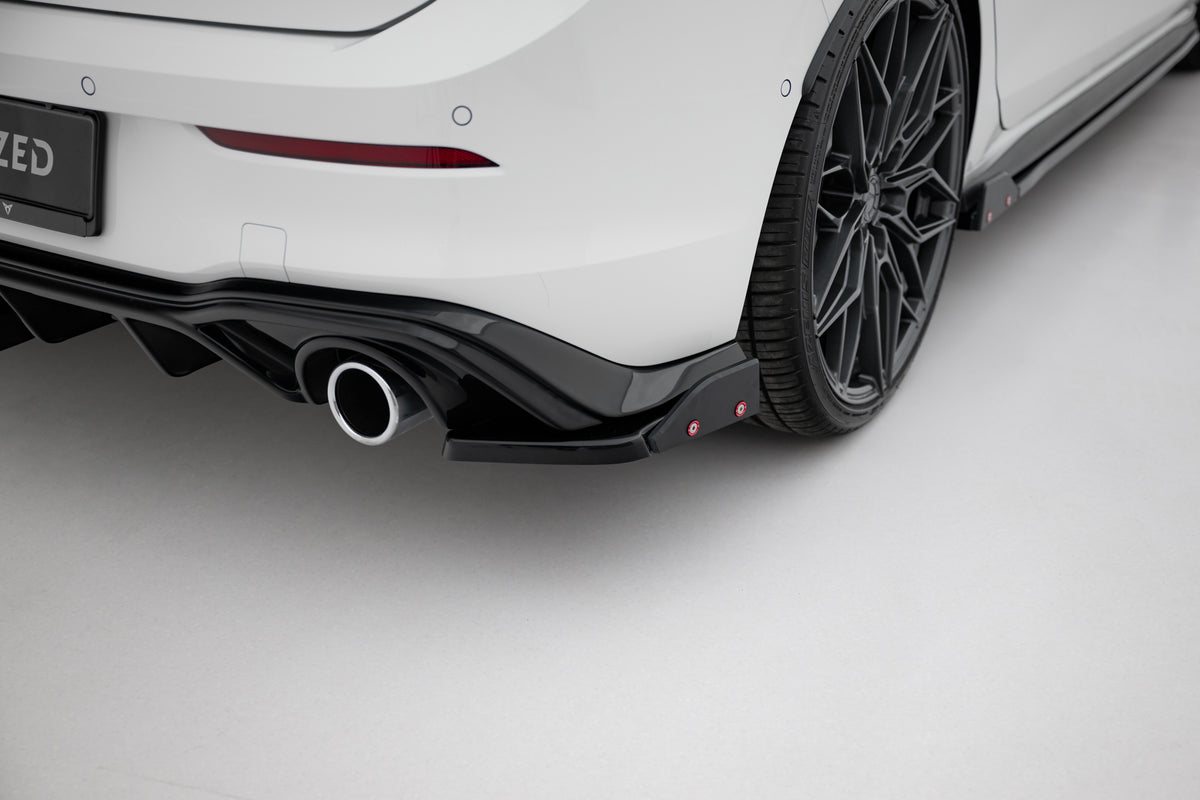 Rear Side Splitters V.4 + Flaps suitable for Volkswagen Golf GTI / GTE Mk8 Fits only with :   VW-GO-8-GTI-RS2