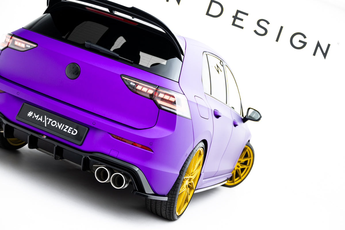 Rear Side Splitters V.4 for suitable for Volkswagen Golf R Hatchback Mk8 Facelift  Fits only with : VW-GO-8-R-RS2.