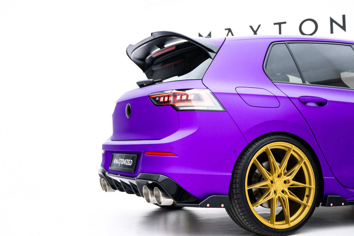 Rear Side Splitters V.5 + Flaps suitable for Volkswagen Golf R Hatchback Mk8 Facelift  Fits only with :   VW-GO-8-R-RS1G
