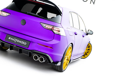 Rear Side Splitters V.6 + Flaps suitable for Volkswagen Golf R Hatchback Mk8 Facelift  Fits only with :   VW-GO-8-R-RS2G