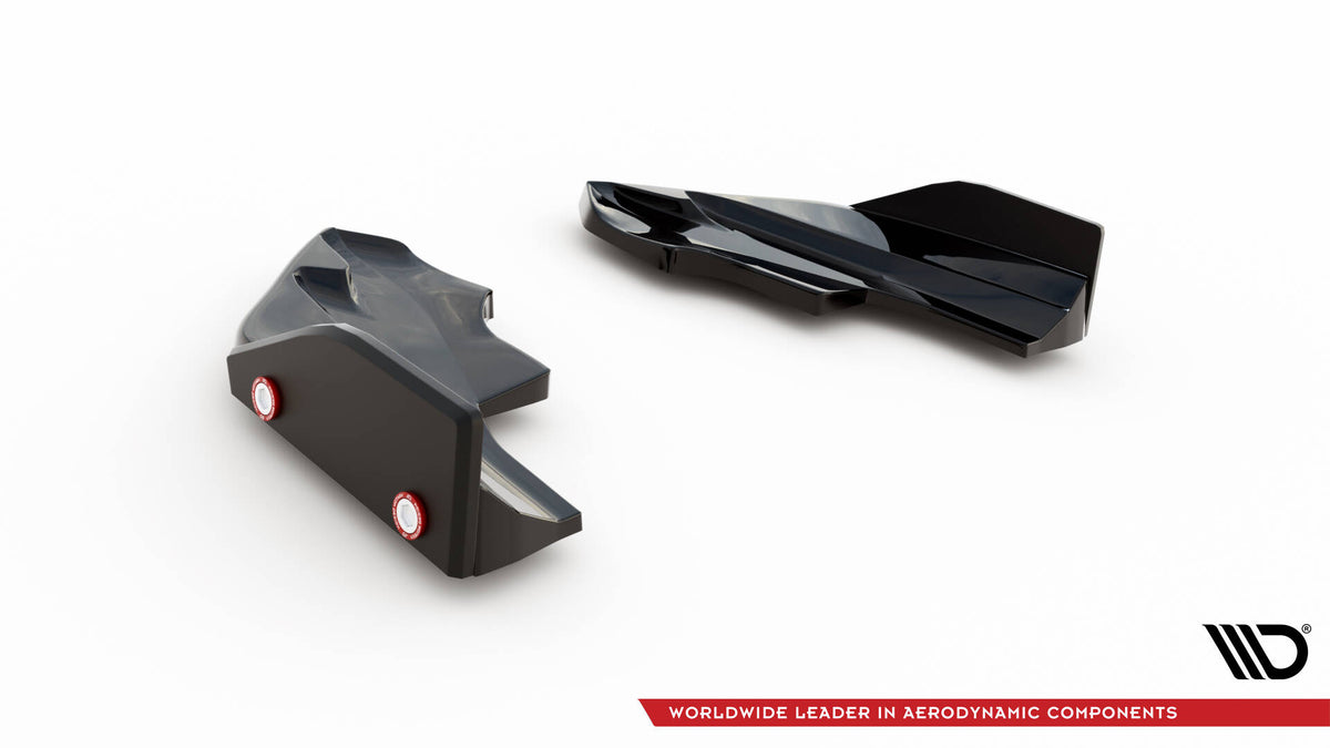 Rear Side Splitters V.6 + Flaps suitable for Volkswagen Golf R Hatchback Mk8 Facelift  Fits only with :   VW-GO-8-R-RS2G