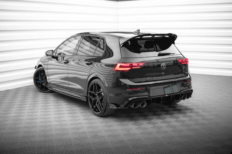 Rear Side Splitters V.6 + Flaps suitable for Volkswagen Golf R Hatchback Mk8  Fits only with :   VW-GO-8-R-RS2G