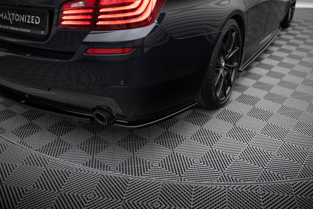 Rear Side Splitters  suitable for BMW 5 M-Pack Sedan /Touring  F10/F11 (fits two single exhaust ends)
