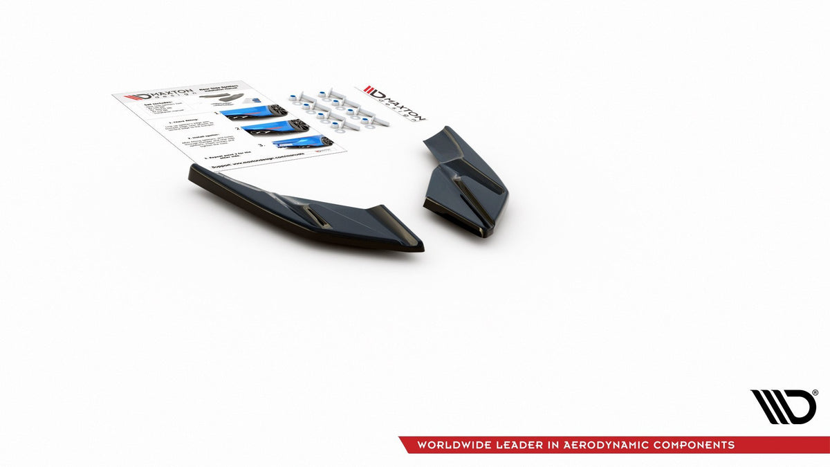 Rear Side Splitters suitable for Volkswagen Golf Hatchback Mk8  The product fits only with rear valance VW-GO-8-RS1!