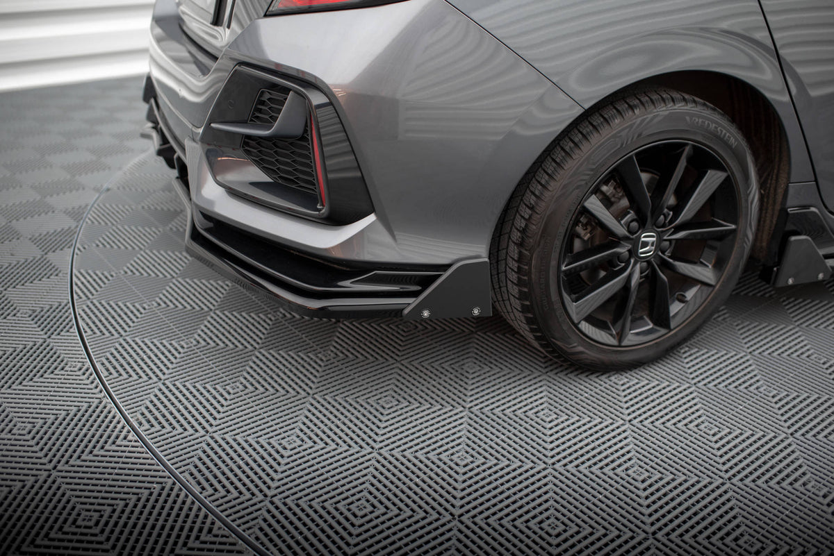 Rear Splitter V.1 (with vertical bars) + Flaps suitable for Honda Civic Sport Mk 10 Facelift