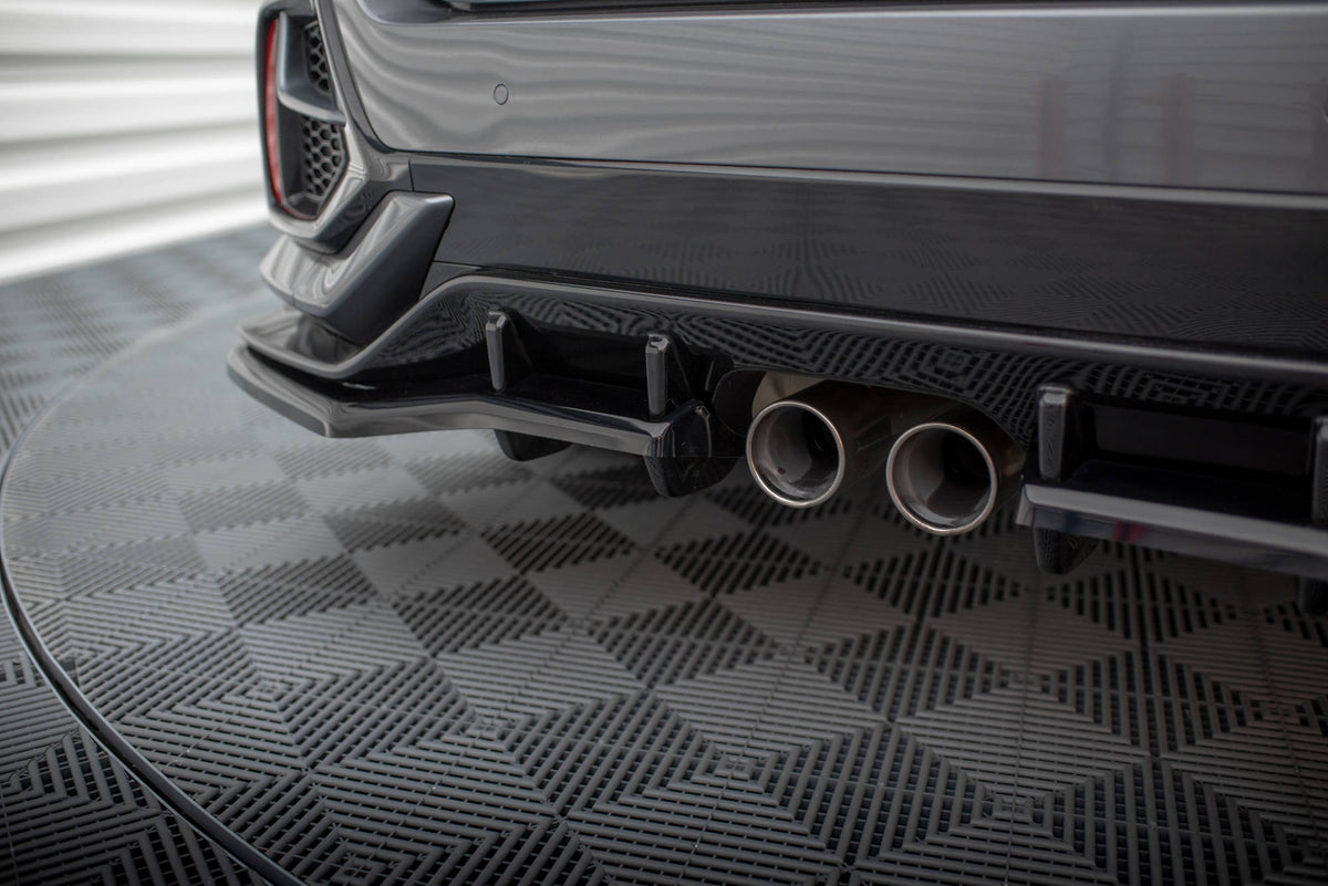 Rear Splitter V.1 (with vertical bars) + Flaps suitable for Honda Civic Sport Mk 10 Facelift