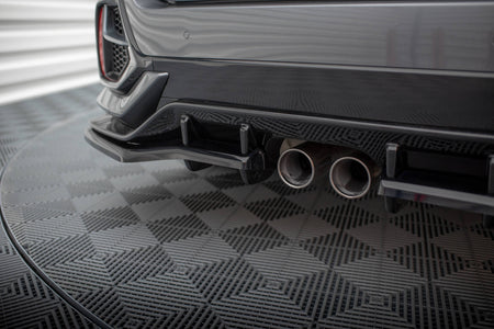 Rear Splitter V.1 (with vertical bars) + Flaps suitable for Honda Civic Sport Mk 10 Facelift