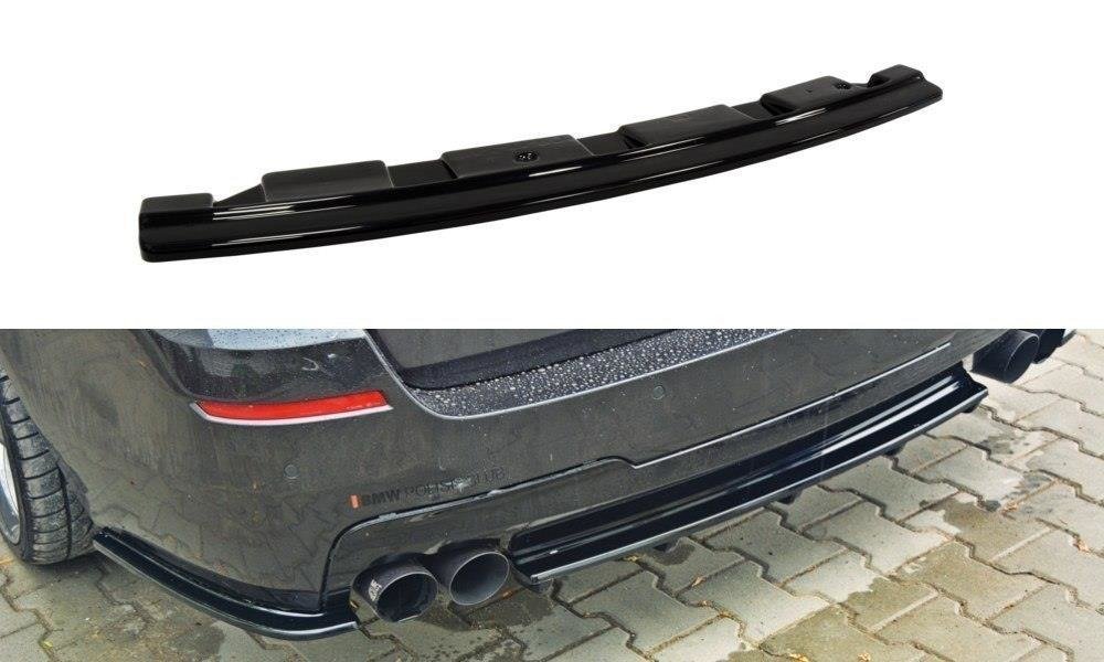 Rear Splitter for suitable for BMW 5 M-Pack Sedan/Touring F10/F11 - without vertical bars (fits two double exhaust ends)