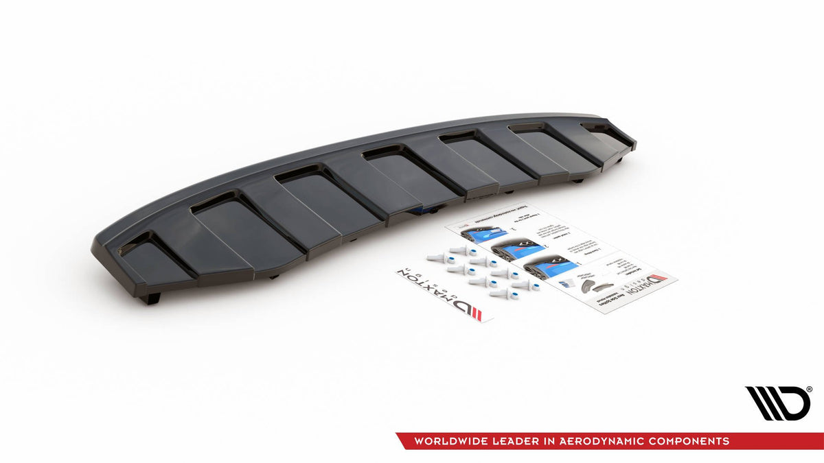 Rear Splitter suitable for Audi A6 C7 S-LINE AVANT EXHAUST 2x1 (with vertical bars)