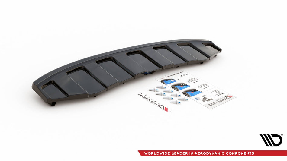 Rear Splitter suitable for Audi A6 C7 S-LINE AVANT EXHAUST 2x1 (with vertical bars)