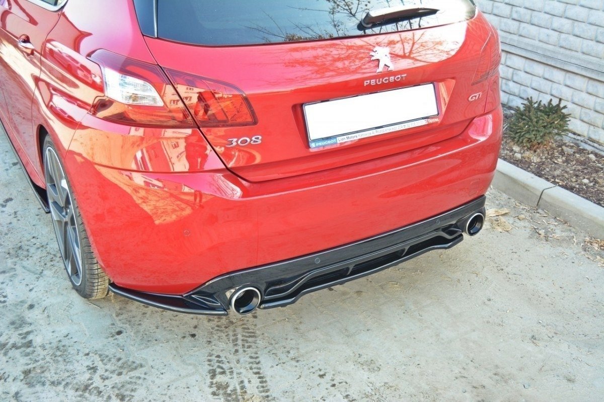 Rear Splitter suitable for Peugeot 308 II GTI (with vertical bars)