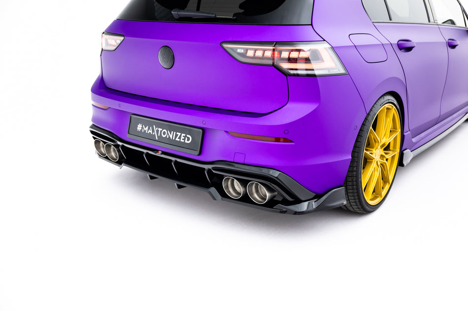 Rear Splitter (with vertical bars) V.1 suitable for Volkswagen Golf R Hatchback Mk8 / Mk8 Facelift