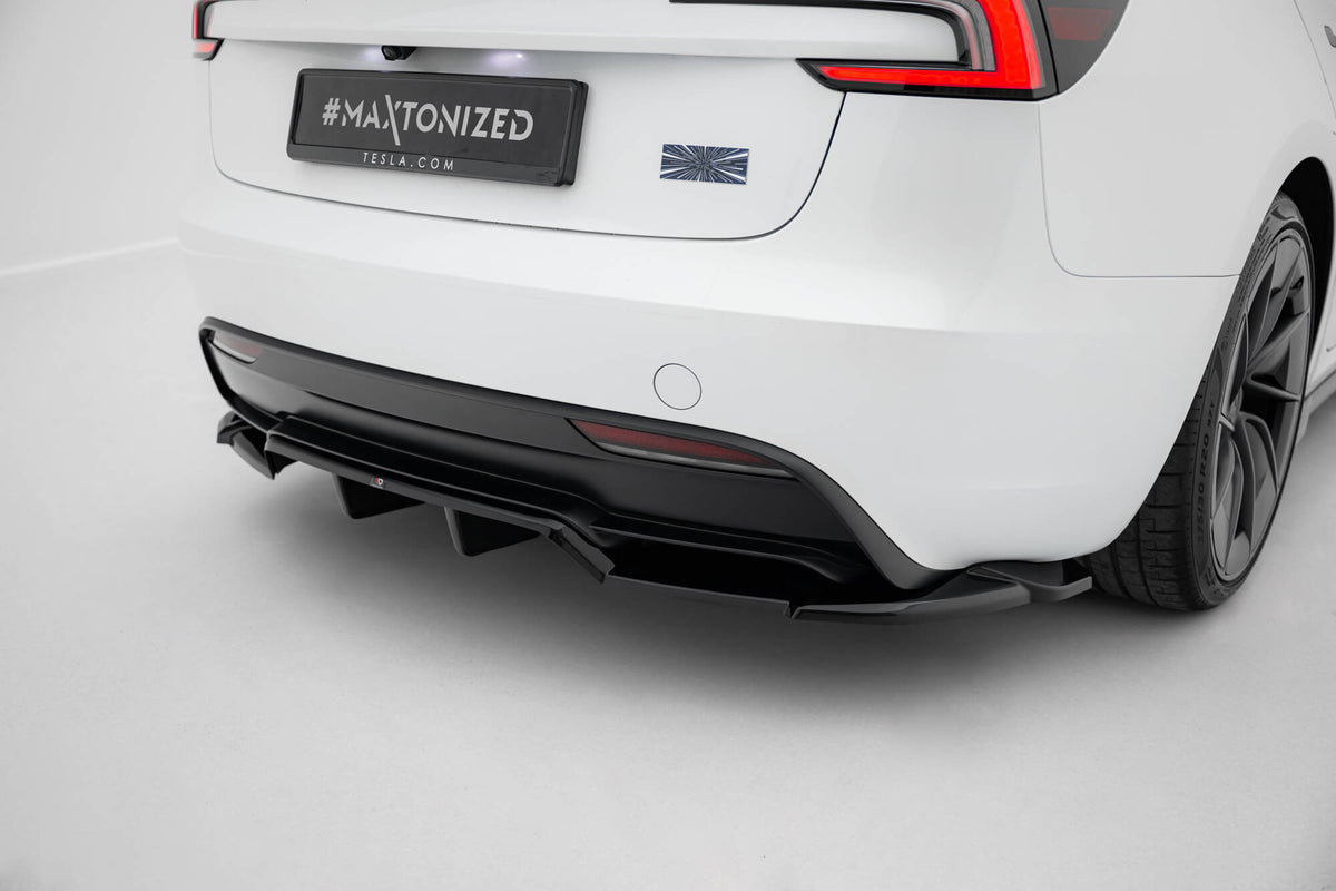 Rear Splitter (with vertical bars) V.2 suitable for Tesla Model 3 Performance Mk1 Facelift