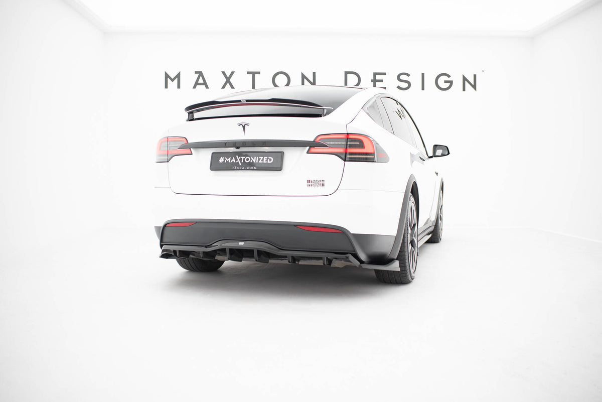Rear Splitter (with vertical bars) V.2 suitable for Tesla Model X Mk1 Facelift