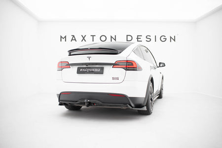 Rear Splitter (with vertical bars) V.2 suitable for Tesla Model X Mk1 Facelift